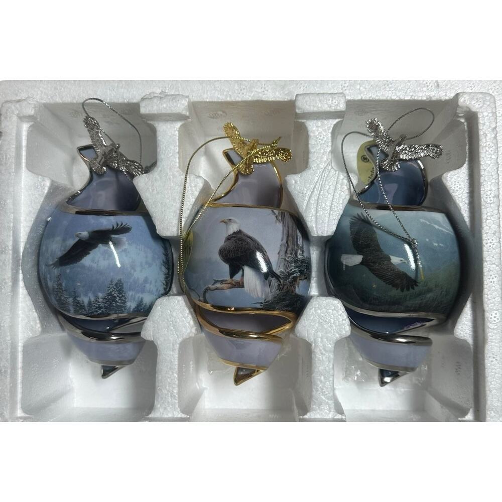 Vtg Bradford Edition on Eagles Wings Heirloom Porcelain Ornament Collection 2001
